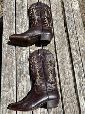 Vintage Nocona Men’s Brown Leather Western Cowboy Boots 8.5E